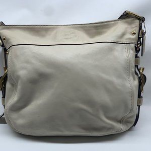 COACH Elegant Shoulder Bag Large Soft Pearl White Smooth Leather A0982-12669